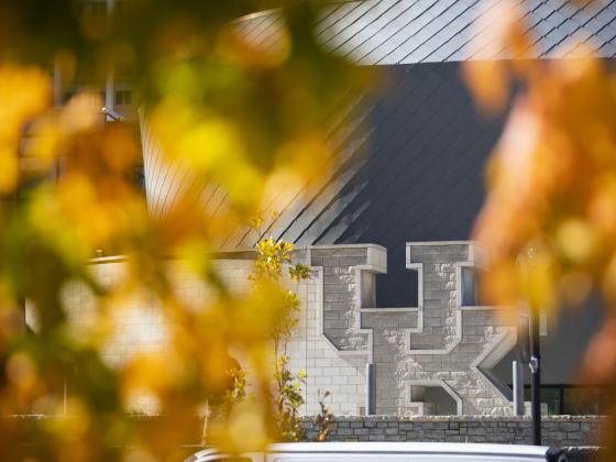 UK logo wall at the Gatton Student Center